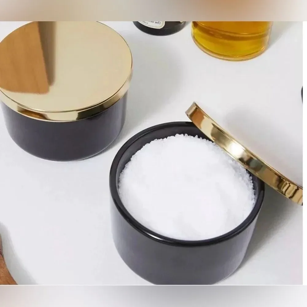 NEW *Z Gallerie* Multi-Use Ceramic Storage Duo - Black and Silver Canister Set